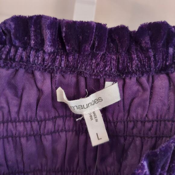 Maurices Velvet Blouse Top Large Peasant Renaissance Whimsigoth Peasant Witchy - Picture 3 of 8